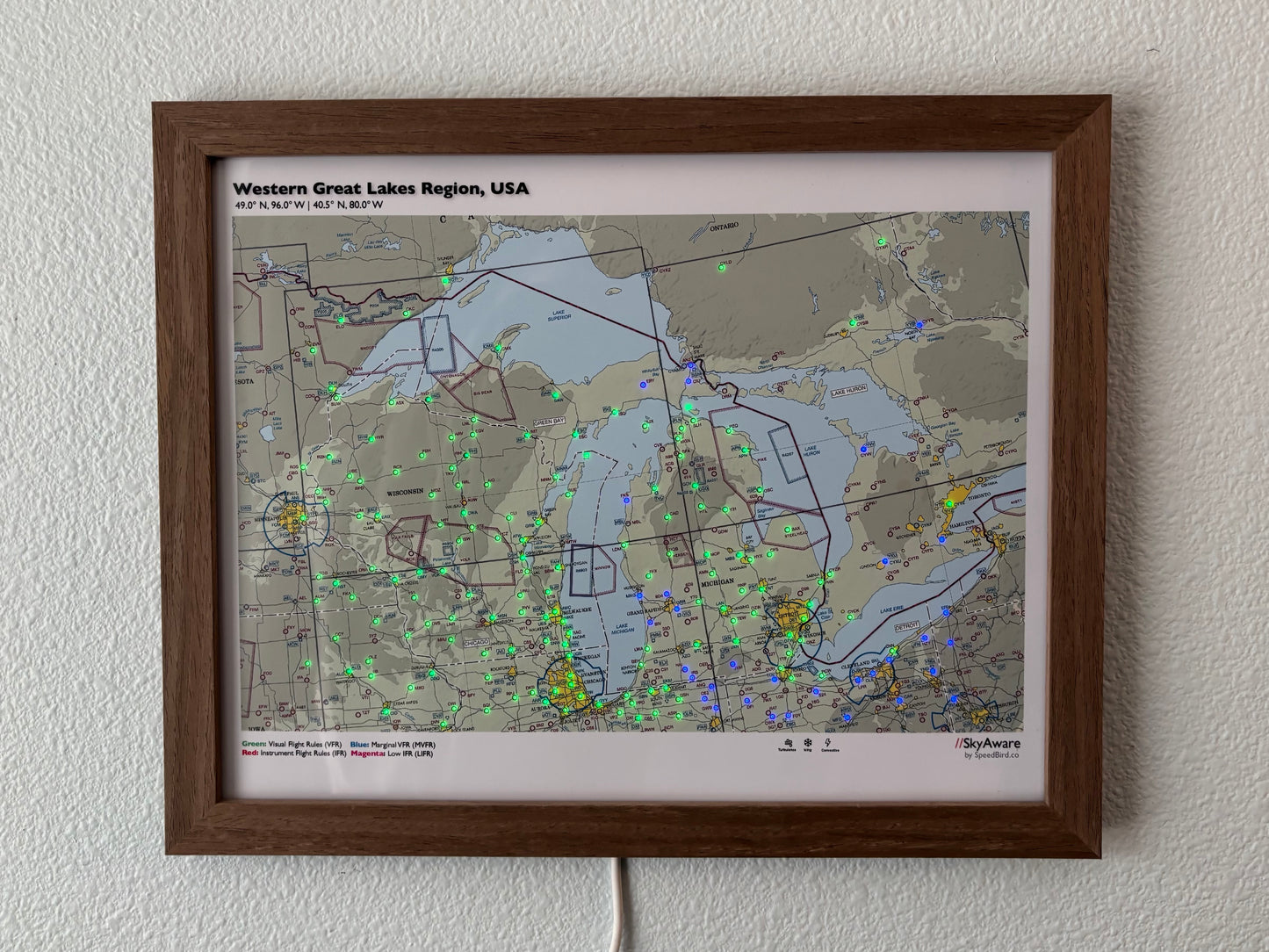 SkyAware 14" Great Lakes METAR Weather Frame