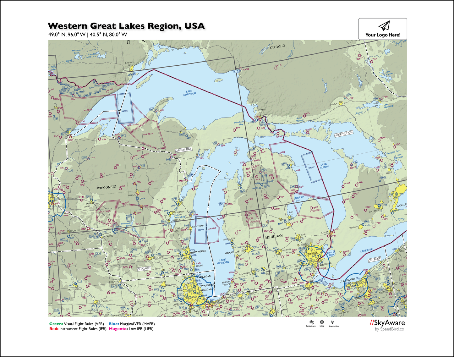 SkyAware 14" Great Lakes METAR Weather Frame