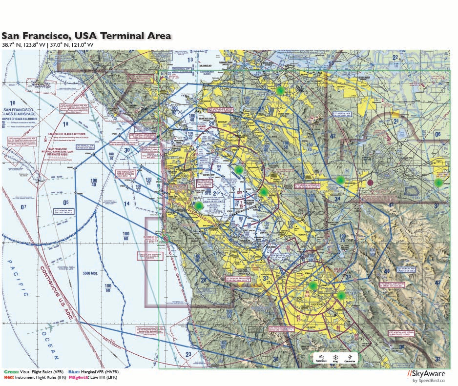 SkyAware 14" San Francisco Terminal Area (14"x11")