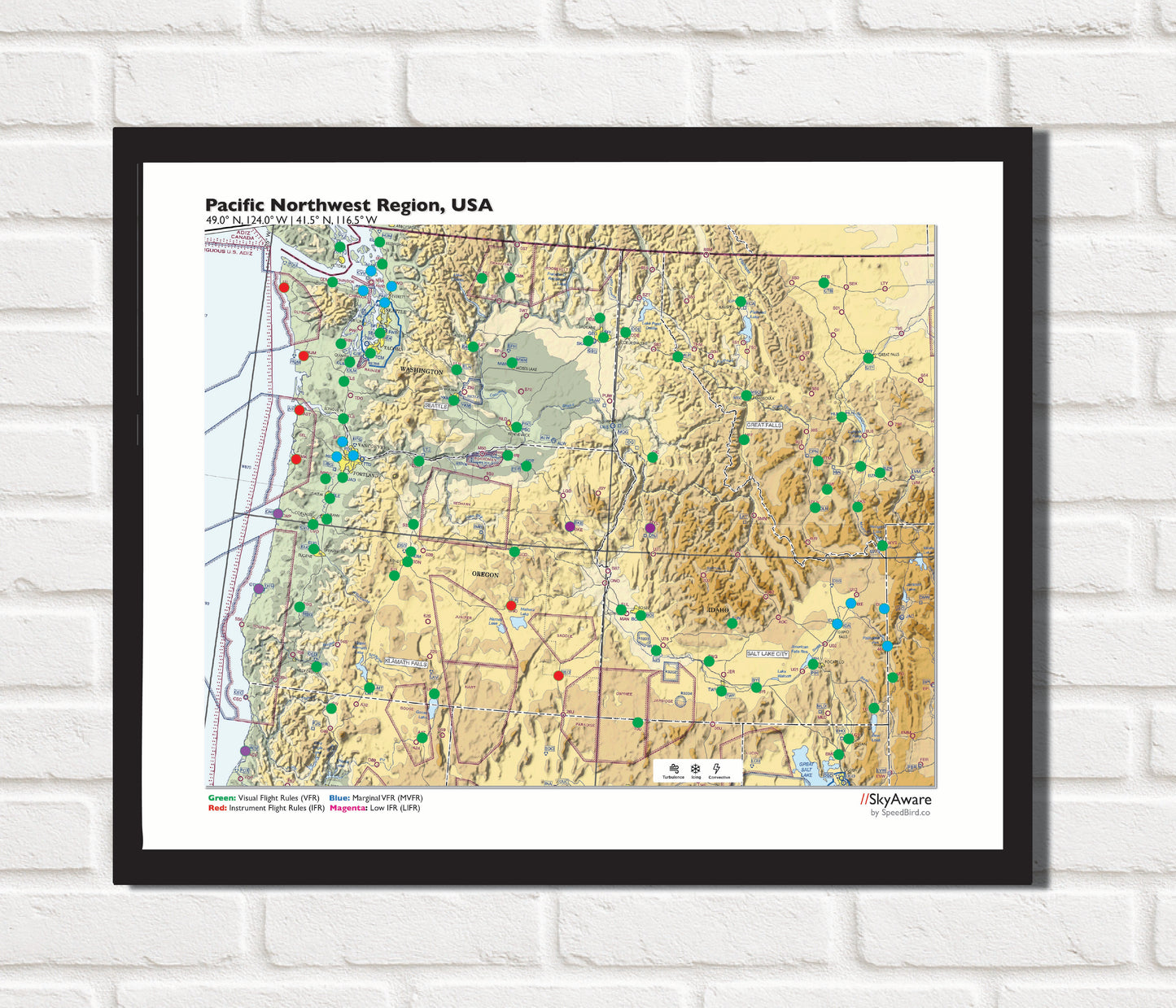 SkyAware 30" Pacific Northwest METAR Weather Frame