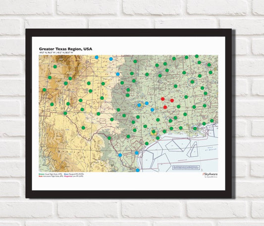 SkyAware 30" Greater Texas Region METAR Weather Frame